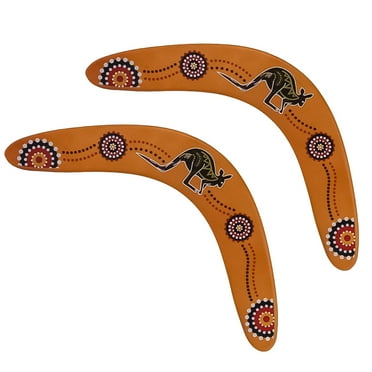 2Pcs Wood Boomerang Shaped Maneuver Outdoor Saucer Flying Toy