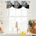 thumbnail image 4 of Daisy Tie Up Valances Curtain, Adjustable Kitchen Black White Buffalo Check Leopard Black Sky Blue Valances for Windows Decor, Rod Pocket Short Curtains Set for Bedroom/Bathroom, 60"x18", 4 of 9