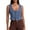 Blue, variant on Elippeo Women Denim Vest Sleeveless V Neck Button Vest Outwear Gilet with Pockets for Casual Street