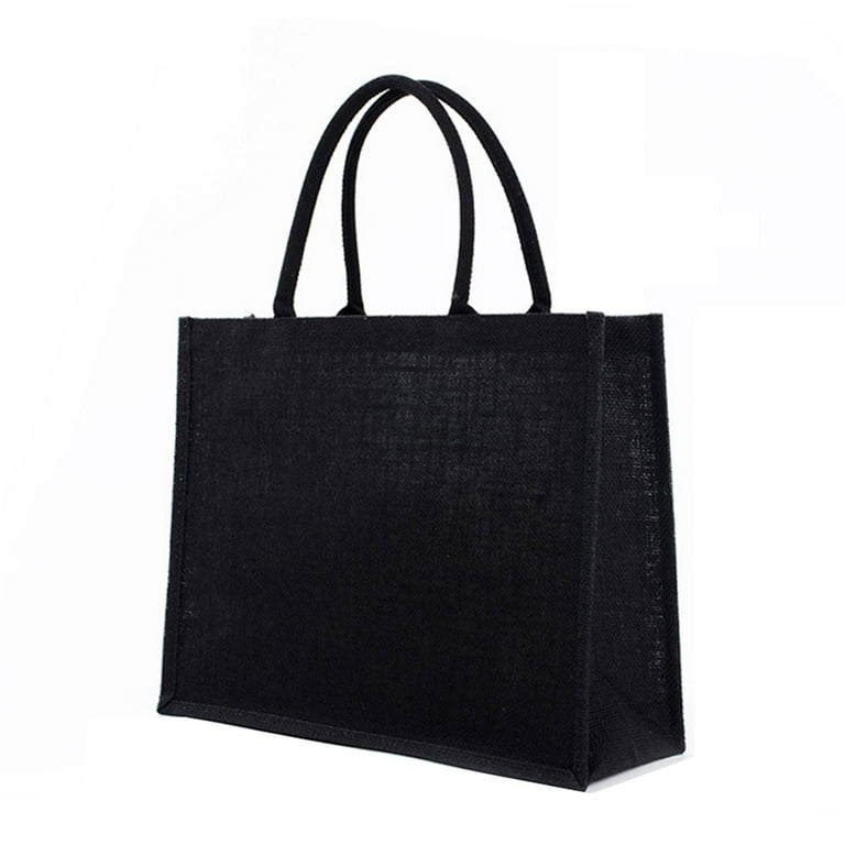 GENEMA Jute Tote Bags Burlap Bag with Soft Handle for Women Shopping Handbag Organizer