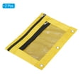 thumbnail image 3 of Unique Bargains Oxford Cloth Mesh Zipper Binder Pencil Case, Yellow, 2 Pack, 3 of 7