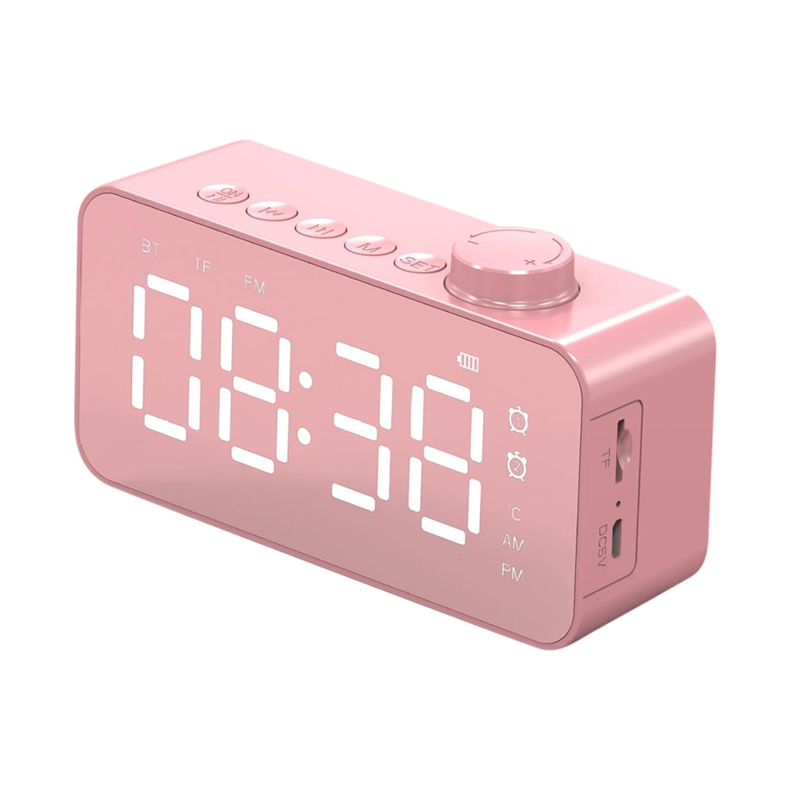 LED Mirror Digital Alarm Clock Big Time Display Table Alarm Clock