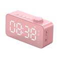 thumbnail image 2 of Latrodar LED Mirror Digital Alarm Clock Big Display Table Safety Guaranteed er Support Bluetooth Pink 6x3.6 Inch Home Stuff, 2 of 5
