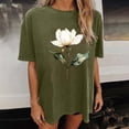 thumbnail image 4 of Mifsaly Oversized Graphic Tees for Women Magnolia Floral Print Cotton T-Shirts Crewneck Short Sleeve Summer Tops Lightweight Breathable Casual Daily Loose Fit Shirts 2026 L, 4 of 7