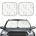 thumbnail image 2 of Balery 2 Piece Rabbit Eating Car Windshield Sun Shade|Foldable Front Windshield Shade for Car Front Window for Most Sedans SUV Truck-Large, 2 of 7