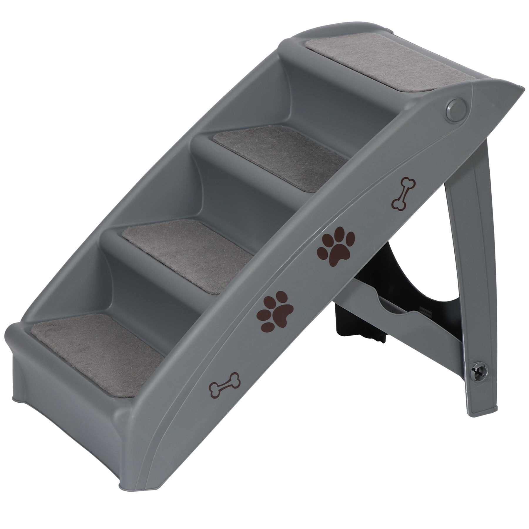 ZENSTYLE Pet Dog Foldable Stairs 4 Steps for High Bed with Nonslip Pad