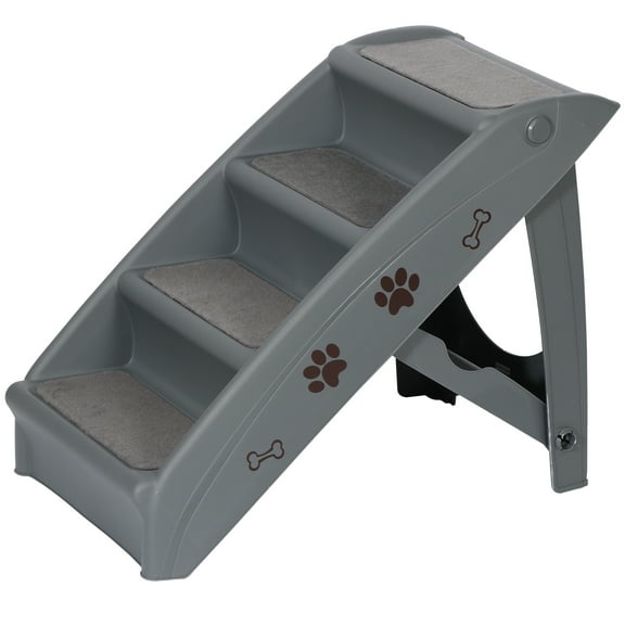 ZENSTYLE Pet Dog Foldable Stairs 4 Steps for High Bed with Non-slip Pad for Indoor Outdoor