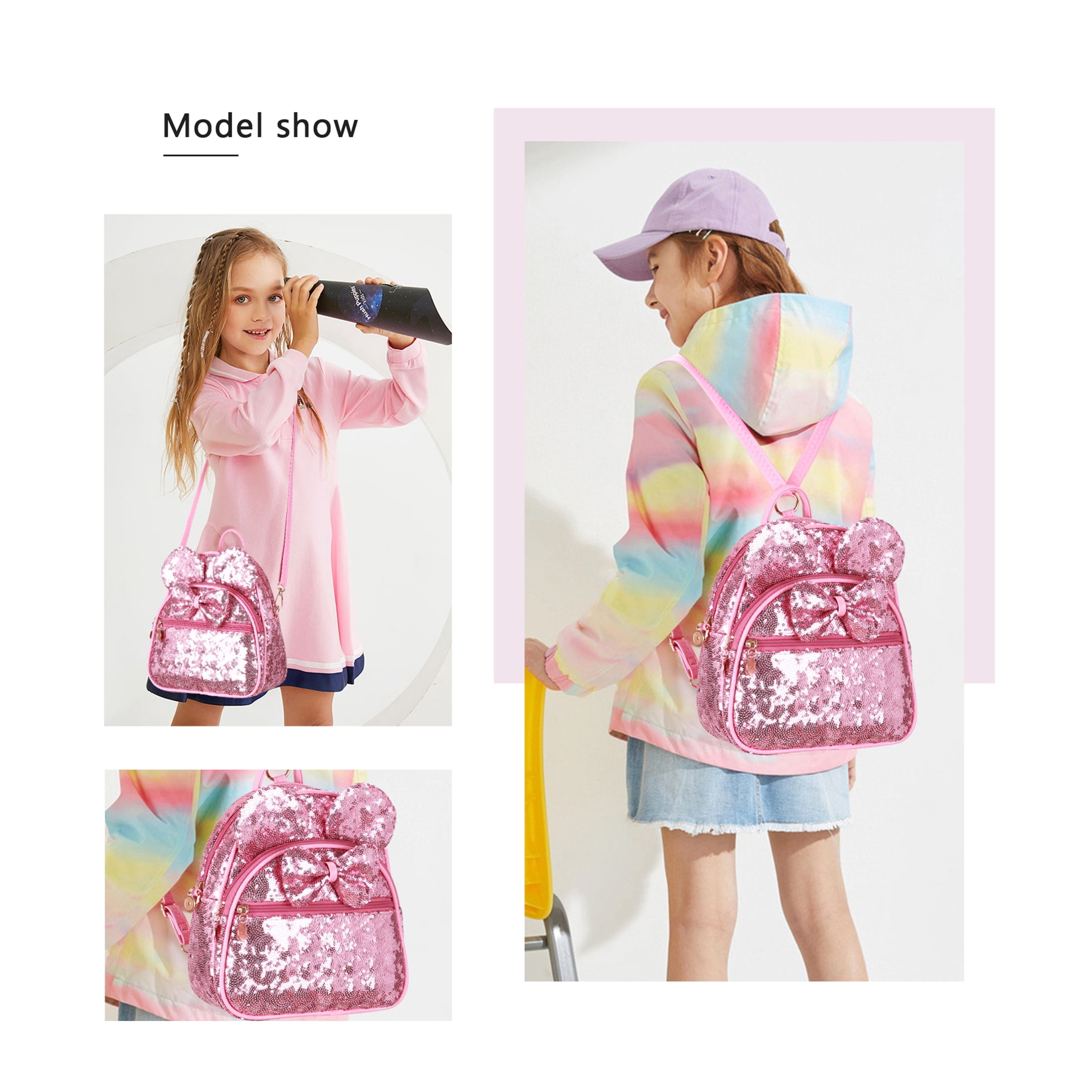 KL928 Mini Quilted Backpack Purse Women Bow Knot Leather 