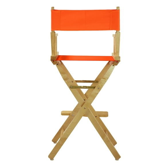Casual Home 30" Director's Chair Natural Frame-Tangerine Canvas