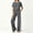 Gray women's 2 piece shorts set a1, variant on Cagogo Women's 2 Piece Tracksuits Set Casual Summer Cruise Outfits Loose Short Sleeve Crew Neck Tops Comfy Pants Matching Lounge Sets Loungewear Travel Airport Outfit Clothes, Blue 2XL