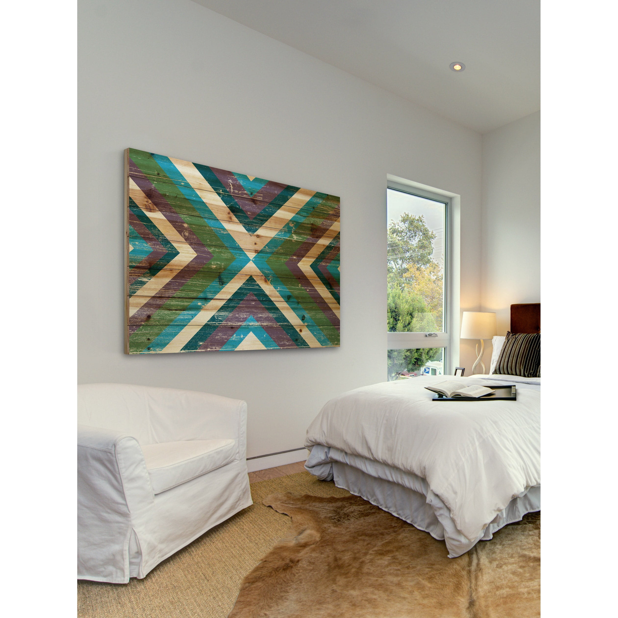"Conjoined Color" Painting Print on Natural Pine Wood