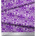 thumbnail image 3 of Soimoi Poly Georgette Fabric Swirls & Floral Artistic Printed Fabric 1 Yard 52 Inch Wide, 3 of 3