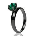 thumbnail image 2 of Emerald Solitaire Wedding Ring - Gunmetal Wedding Ring - Titanium Ring - Solitaire, 5, 2 of 2