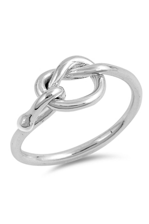 Love Knot Loop Friendship Infinity Ring .925 Sterling Silver Band Jewelry Female Male Unisex Size 11