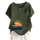 thumbnail image 1 of Camisas de Manga Corta para las Mujeres Blusas de Impresión Casual Botón Cuello Redondo, Top de Verano Ligero para el Día Y el Trabajo, 1 of 4