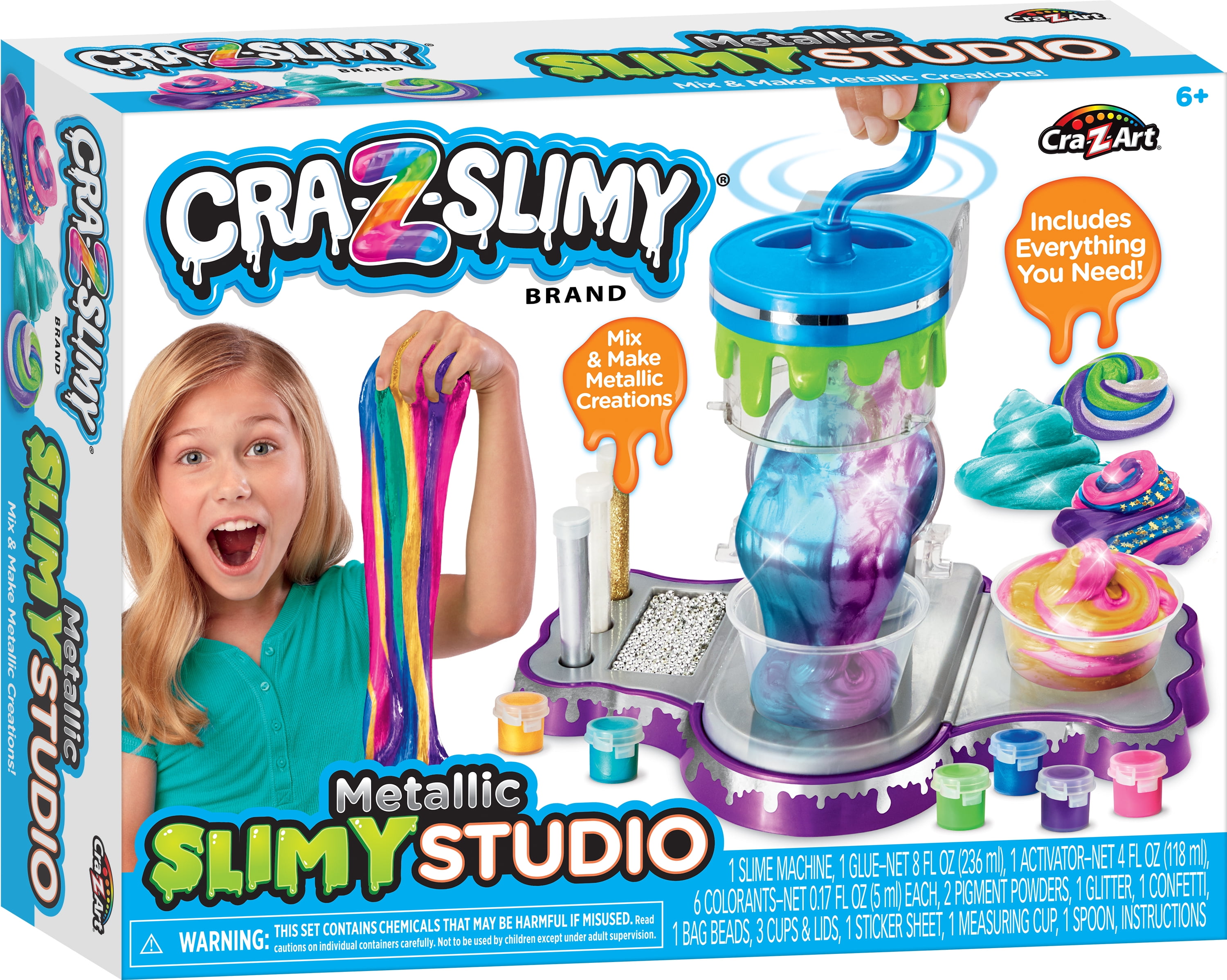 Cra-Z-Art Cra-Z-Slimy Multicolor Metallic Slime Studio, 6+. Excellente idée cadeau pour les fêtes Studio de slime métallique