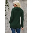 thumbnail image 4 of ABPHQTO Jersey De Mujer De Cuello Alto Cruzado Con Botones Verde Oliva, 4 of 5