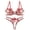 Red, variant on Bra and Panty Sets for Women Matching Underwear Bralettes Lace Mesh Push Up V Neck trappy Floral Embroidered Breathable Underwear 2 Piece Black M