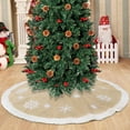 thumbnail image 6 of OurWarm Christmas Tree Skirt 48inch, White Snowflake Fur Burlap Tree Skirt for Xmas Decor Festive Holiday Decorations Indoor Outdoor, 6 of 6