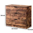 thumbnail image 5 of Benzara BM196211 Rustic Style Wooden Nightstand with Three Drawers & Cutout Handles, Brown, 5 of 5