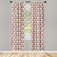 thumbnail image 3 of Ambesonne Tribal Curtains, Watercolor Triangles, Pair of 28"x84", Orange Jade Green Pink, 3 of 5