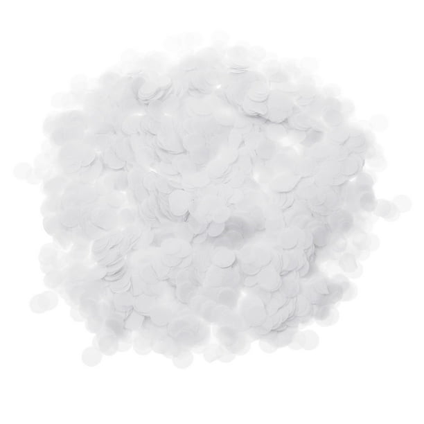KAKOWELY Globos de confeti de papel de seda blanco de 1 cm y 50 g, lentejuelas, látex, decoraciones para fiestas, accesorios para globos