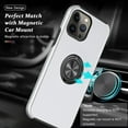 thumbnail image 3 of Shockproof Case for iPhone 15 Pro Max, [Embedded Finger Ring] Military Grade Phone Case Cover with Reinforced Metal Stand Kickstand [Support Magnetic Car Holder] for iPhone 15 6.7'', Silver, 3 of 14