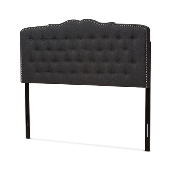 Baxton Studio Lucy Modern and Contemporary Dark Grey Fabric King Size Headboard,Wholesale Interiors