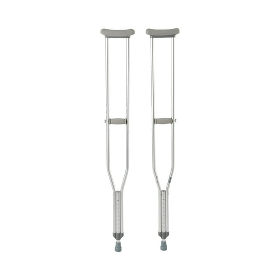 McKesson Aluminum Crutches, Push-Button - for Tall Adults, 5'10" to 6'6", 1 Pair