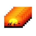 thumbnail image 4 of MKHERT Giraffe Family Silhouette Over Sunrise in Kenya African Savanna Placemats Table Mats for Dining Room Kitchen Table Decoration 12x18 inch,Set of 6, 4 of 4