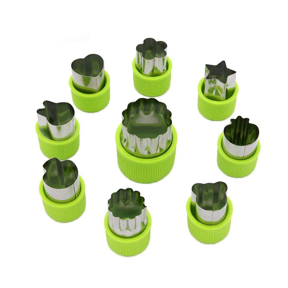 12Pcs Stainless Steel Fruit Vegetable Cookie Shape Cutters Food Mold Set