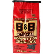 B&B Charcoal 00106 Competition Char-logs Charcoal Briquettes, 30 Lbs - Set of 4
