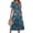 Blue, variant on Artistic Ethnic Totem Print Dresses for Women, Round Neck Short Sleeve Bright Fashionable Pattern Dress, Casual Floral A-Line Swing Dress, Women's Spring Outfits (Multicolor XXL)