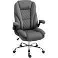thumbnail image 1 of HOMCOM Office Chair, Computer Desk Chair with Flip-up Armrest, Dark Grey, 1 of 10