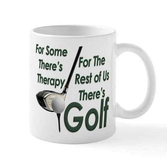 CafePress - Golf Therapy Coffee Cup - 11 oz Ceramic Mug - Novelty Coffee Tea Cup