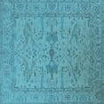 thumbnail image 1 of Ahgly Company Indoor Square Oriental Light Blue Industrial Area Rugs, 5' Square, 1 of 4