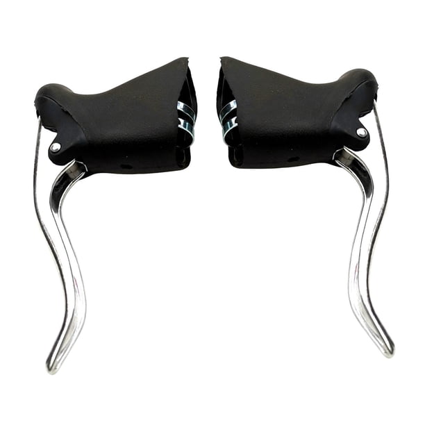 2 palancas de freno para manillar de bicicleta, 22,2 mm Plata
