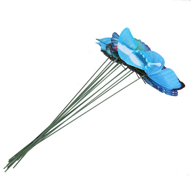 12Pcs/Set Artificial Butterflies Stick Garden Flowerpot Plant Decor
