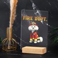 thumbnail image 4 of Firefighter Bichon Frise Hero Rescue Fire Dept Fireman USA Flag Acrylic Plaque Sign Ashwood Base Bichons Dog Lovers Gifts Idea Home Desk Decor - 02026, 4 of 5