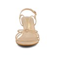 thumbnail image 6 of BLISSFUL STEP Women's Shoes Strappy Slingback Kitten Heel Sandals Nude 7, 6 of 7