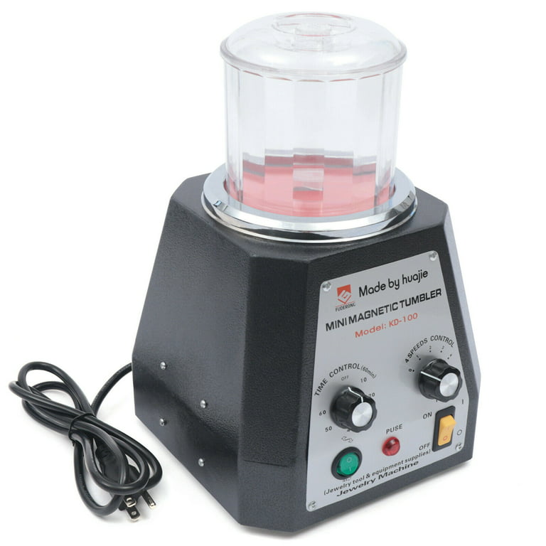 RustyVioum 110V 60HZ Mini Magnetic Tumbler, 100mm Jewelry Polisher and  Finisher Machine, Jewelry Tumbler with 4 Speeds Control for Light Metals