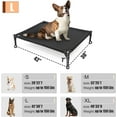 thumbnail image 5 of Elevated Dog Bed for Large Dogs, Raised Dog Cot Beds Fits Up to 150 LBs, Heavy Duty Pet Cots with Durable Supportive Teslin Recyclable Washable Mesh, Indoor & Outdoor Dog Bed, Black, 5 of 9