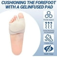 thumbnail image 2 of 2 Pairs Metatarsal Pads with Gel Pad for Women and Men, Foot Pads for Ball Pain Relief, Morton's Neuroma, Metatarsalgia Support(Beige,Medium), 2 of 5