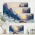 thumbnail image 4 of Designart ' Snow Covered Landscape and Little Bridge ' Traditional Canvas Wall Art Print, 4 of 4