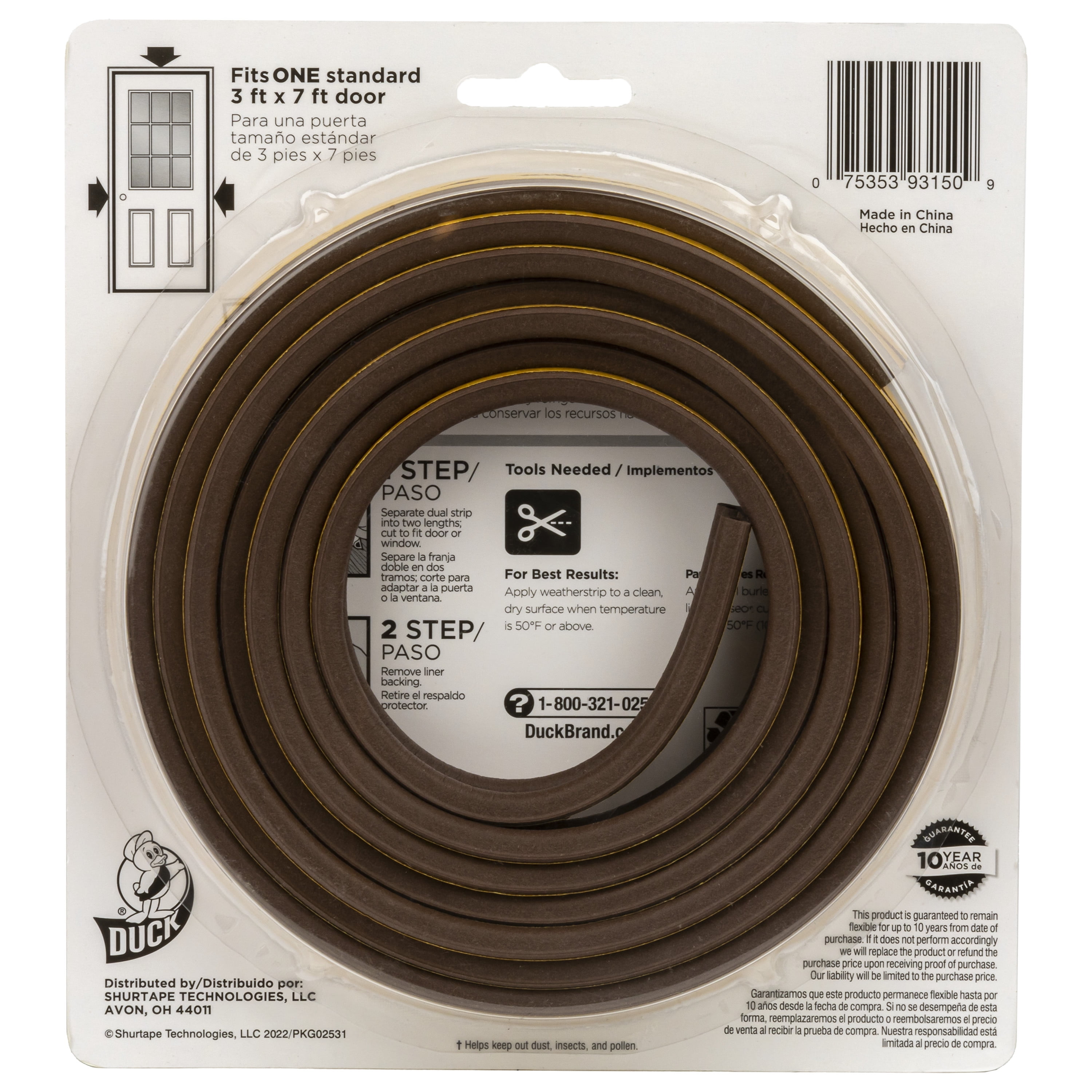 Duck Brand Heavy-Duty Brown Medium Gap Rubber Weatherstrip Seal, 0.38 in. x 0.25 in. x 17 ft.