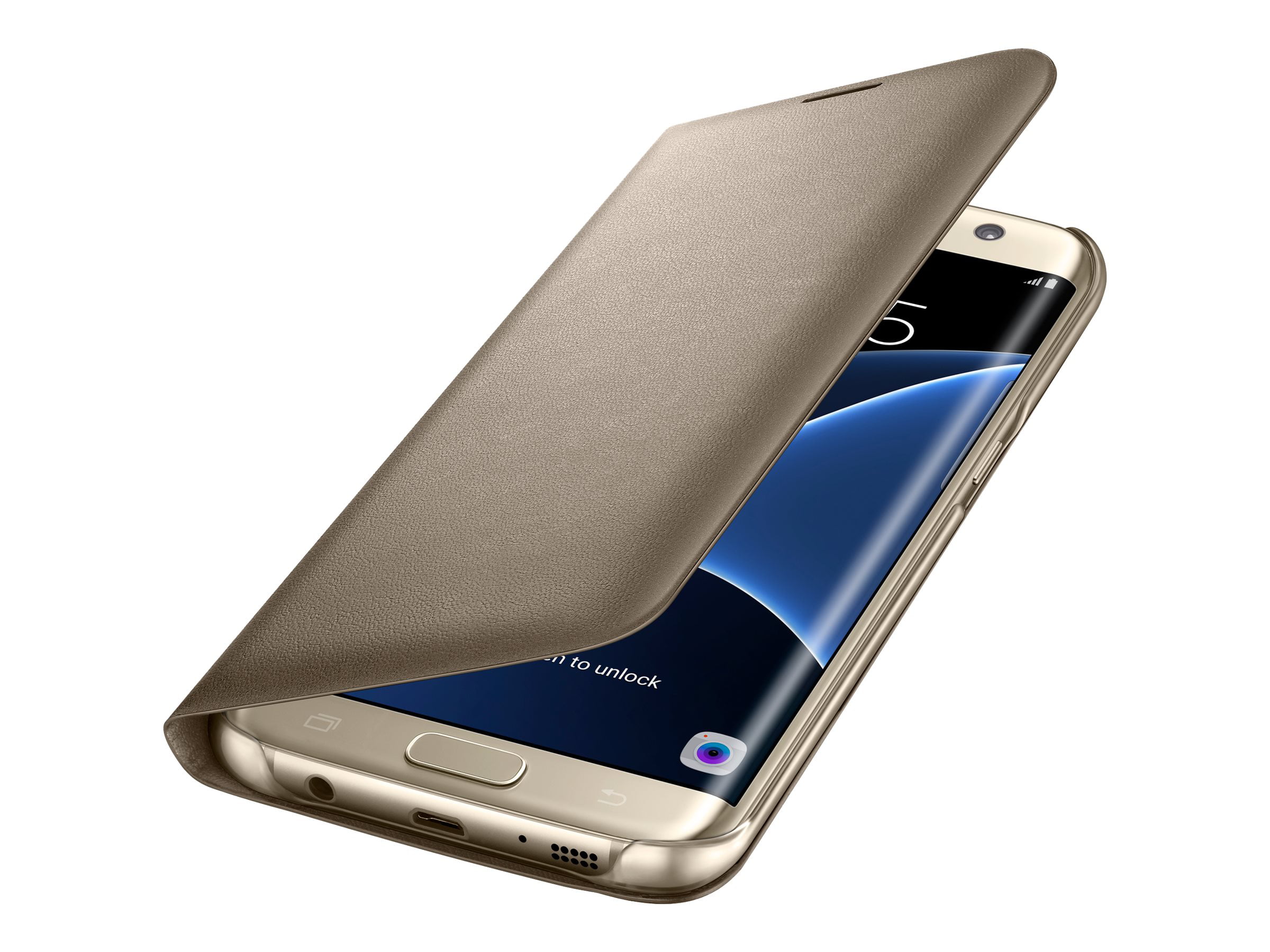 gnier Wings frihed Samsung LED View Cover EF-NG935PFE - Flip cover for cell phone - gold - for Galaxy  S7 edge - Walmart.com
