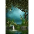 thumbnail image 1 of Fondo de bosque mágico ABPHQTO 150x220 cm Prado de Ensueño Árbol Hierba Flores Piedra Estanque Elfo Linterna Cuento de hadas Accesorios de estudio fotográfico, 1 of 2