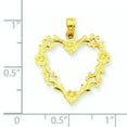 thumbnail image 2 of 14k Yellow Gold Cut-Out Floral Design Heart Pendant, 2 of 3