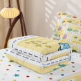 thumbnail image 5 of Manfei Kawaii Dolphin Zipper Twin Comforter Sets with Fitted Sheet and 2 Pillowcases, Sea Underwater World Zipper Bedding Set, Yellow, Polkadot Reversible, 4pcs, 5 of 7