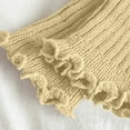 thumbnail image 6 of SYMOID Womens Beige Acrylic Rib Knit Leg Warmers - One Size Fits All, Soft & Warm, Scalloped Edge, Ideal for Fall & Spring,Size Free Size, 6 of 9